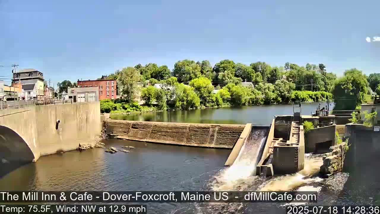 Mayo Mill Dam Live Cam  - Dover-Foxcroft, Maine , USA