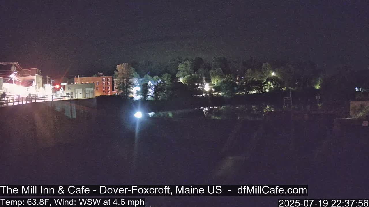 Mayo Mill Dam Live Cam  - Dover-Foxcroft, Maine , USA