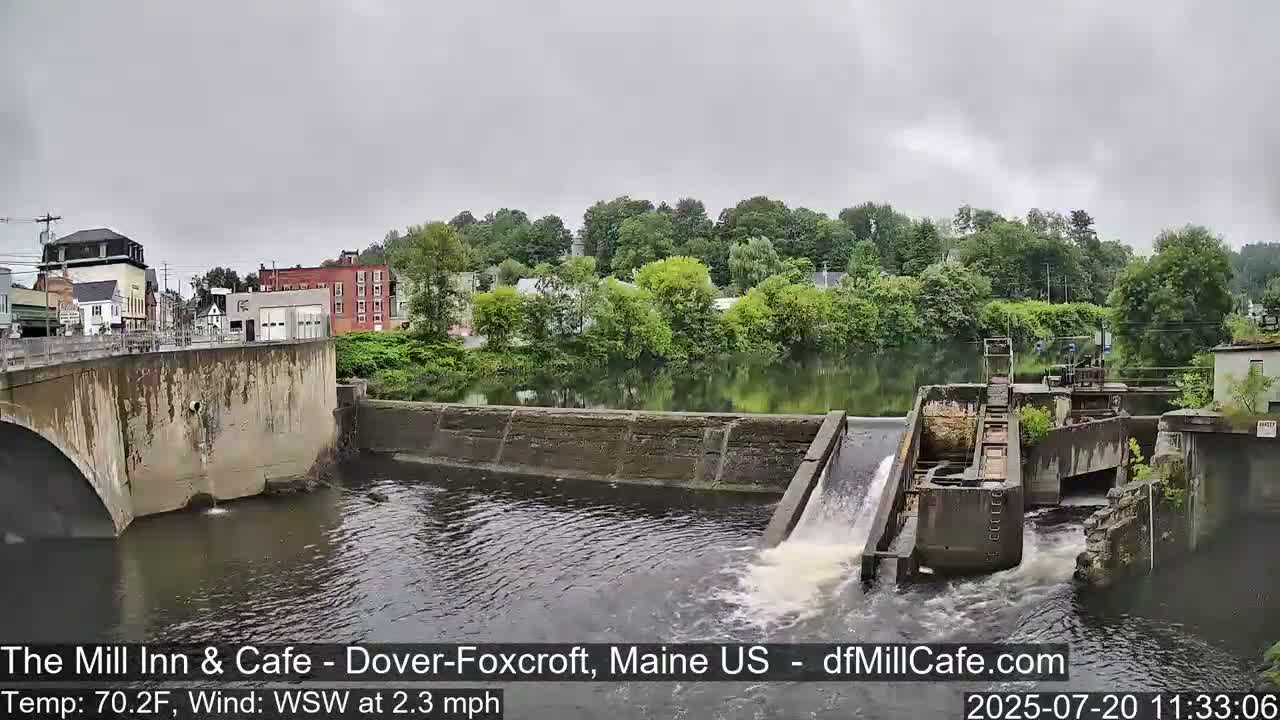 Mayo Mill Dam Live Cam  - Dover-Foxcroft, Maine , USA