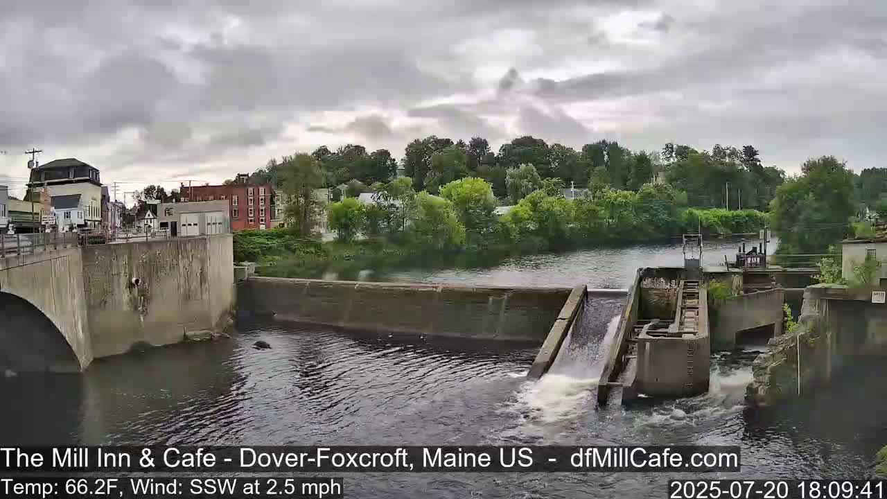 Mayo Mill Dam Live Cam  - Dover-Foxcroft, Maine , USA