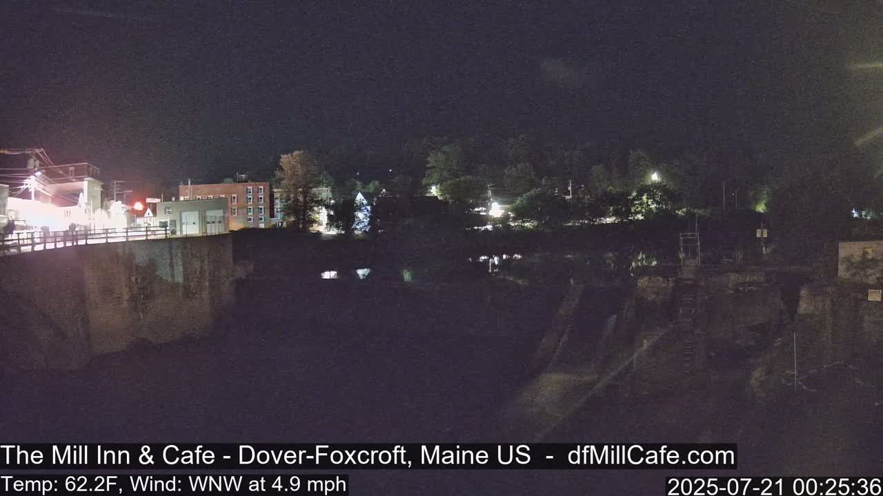 Mayo Mill Dam Live Cam  - Dover-Foxcroft, Maine , USA