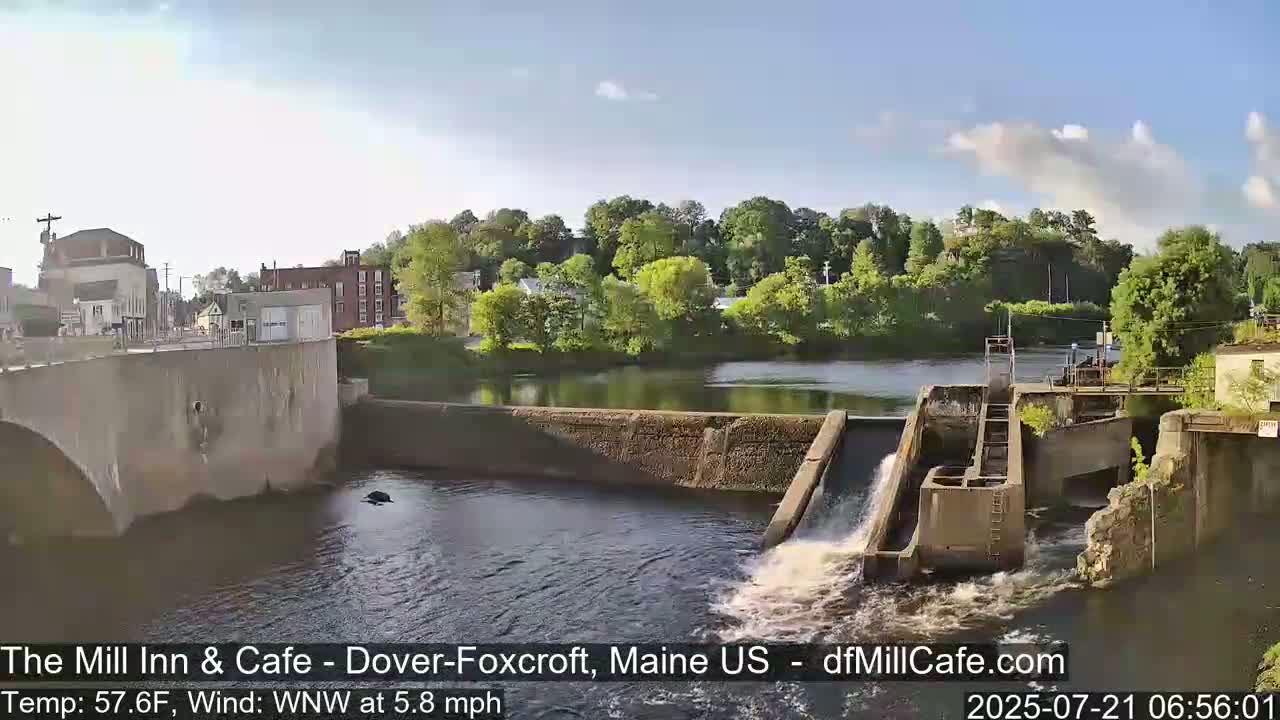 Mayo Mill Dam Live Cam  - Dover-Foxcroft, Maine , USA