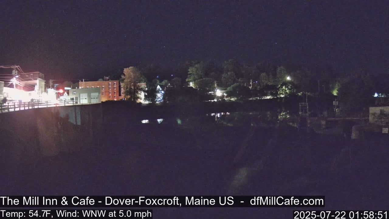 Mayo Mill Dam Live Cam  - Dover-Foxcroft, Maine , USA