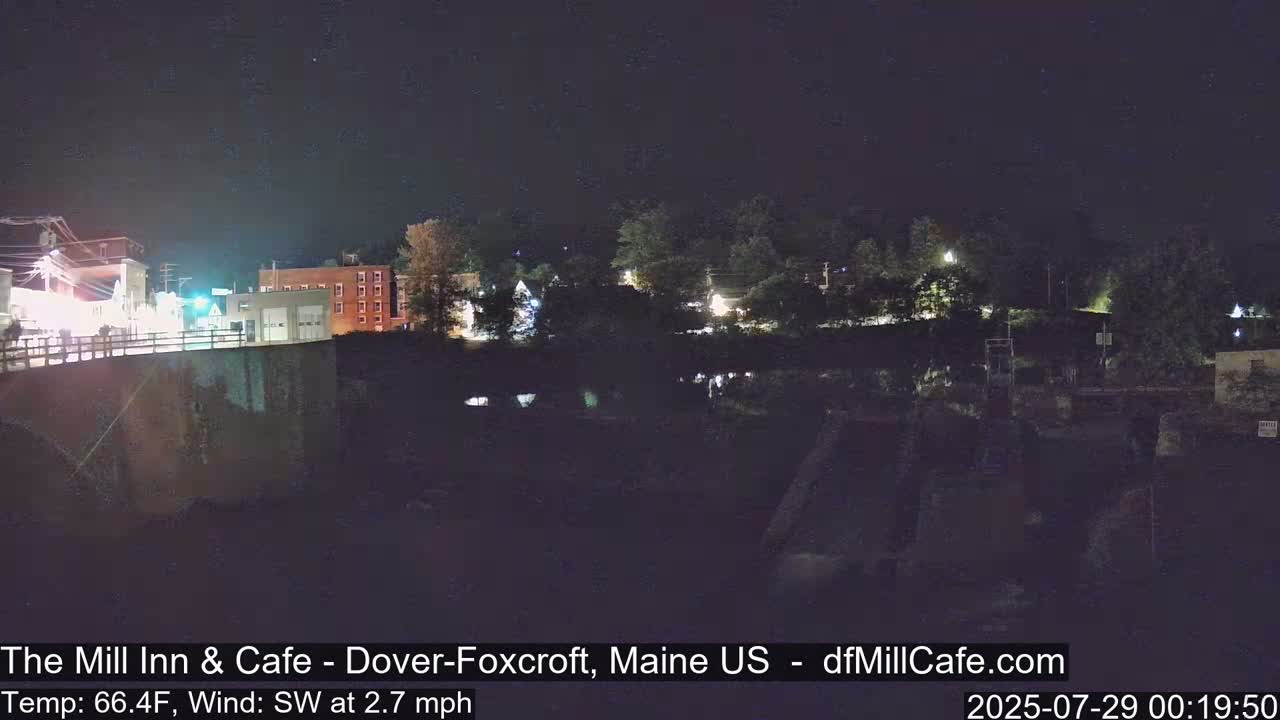 Mayo Mill Dam Live Cam  - Dover-Foxcroft, Maine , USA