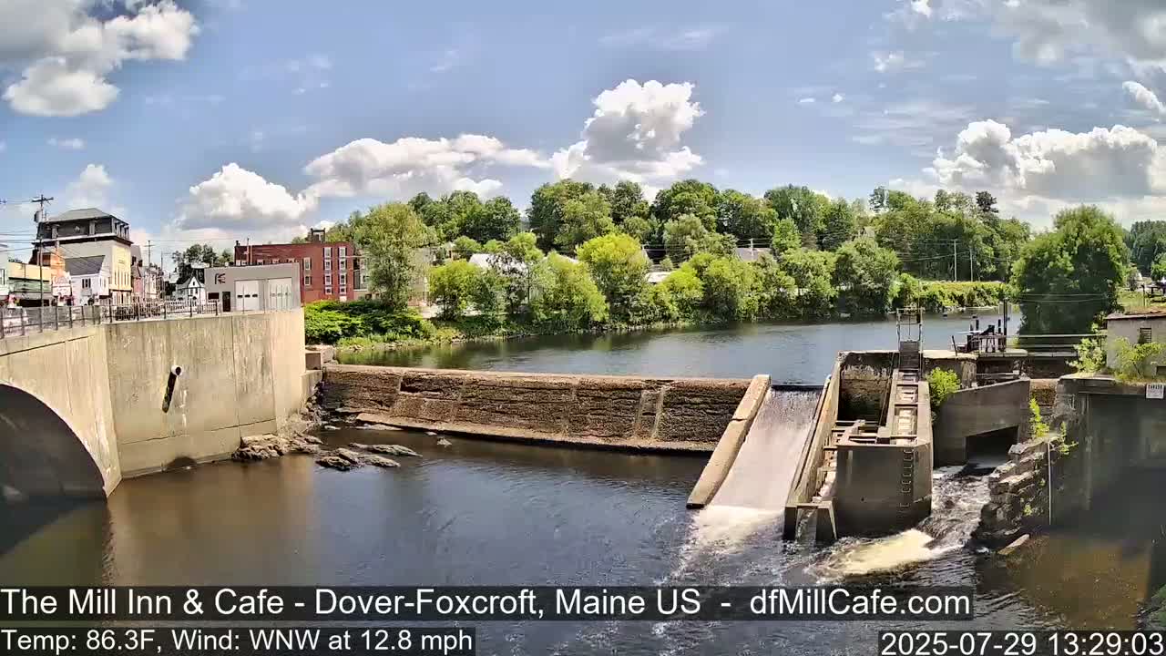 Mayo Mill Dam Live Cam  - Dover-Foxcroft, Maine , USA