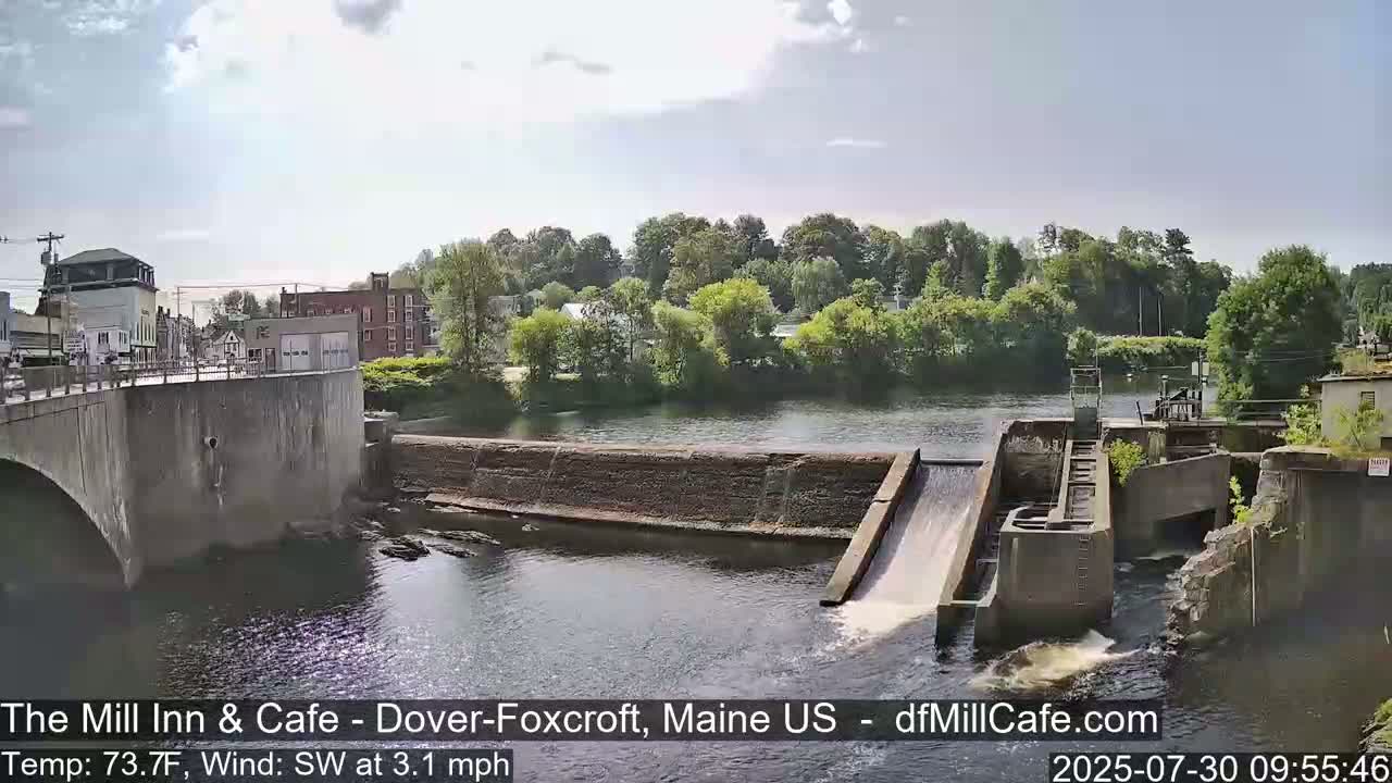 Mayo Mill Dam Live Cam  - Dover-Foxcroft, Maine , USA