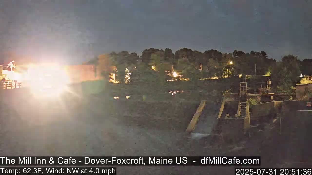 Mayo Mill Dam Live Cam  - Dover-Foxcroft, Maine , USA