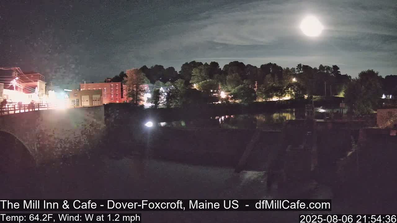Mayo Mill Dam Live Cam  - Dover-Foxcroft, Maine , USA