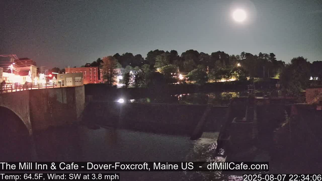 Mayo Mill Dam Live Cam  - Dover-Foxcroft, Maine , USA