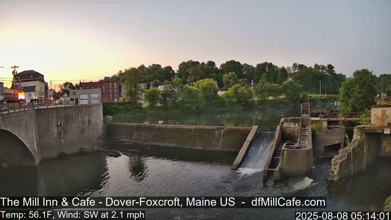 Mayo Mill Dam Live Cam  - Dover-Foxcroft, Maine , USA