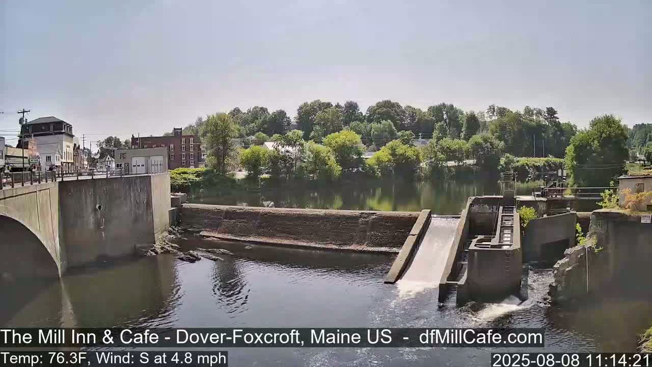 Mayo Mill Dam Live Cam  - Dover-Foxcroft, Maine , USA