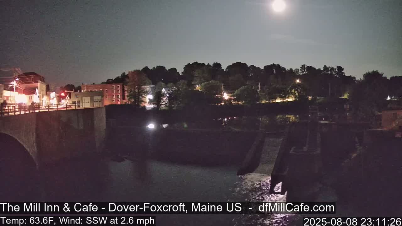 Mayo Mill Dam Live Cam  - Dover-Foxcroft, Maine , USA