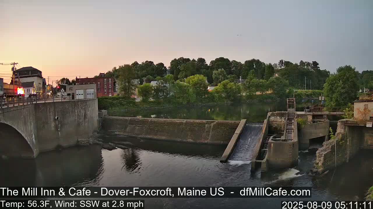 Mayo Mill Dam Live Cam  - Dover-Foxcroft, Maine , USA