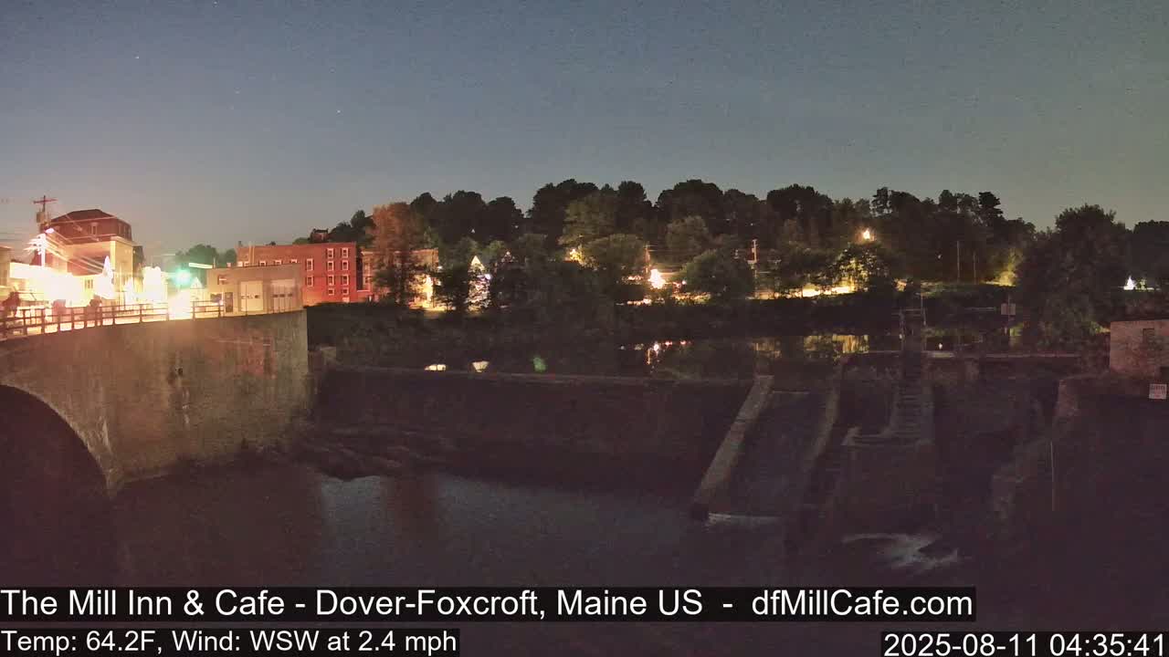 Mayo Mill Dam Live Cam  - Dover-Foxcroft, Maine , USA