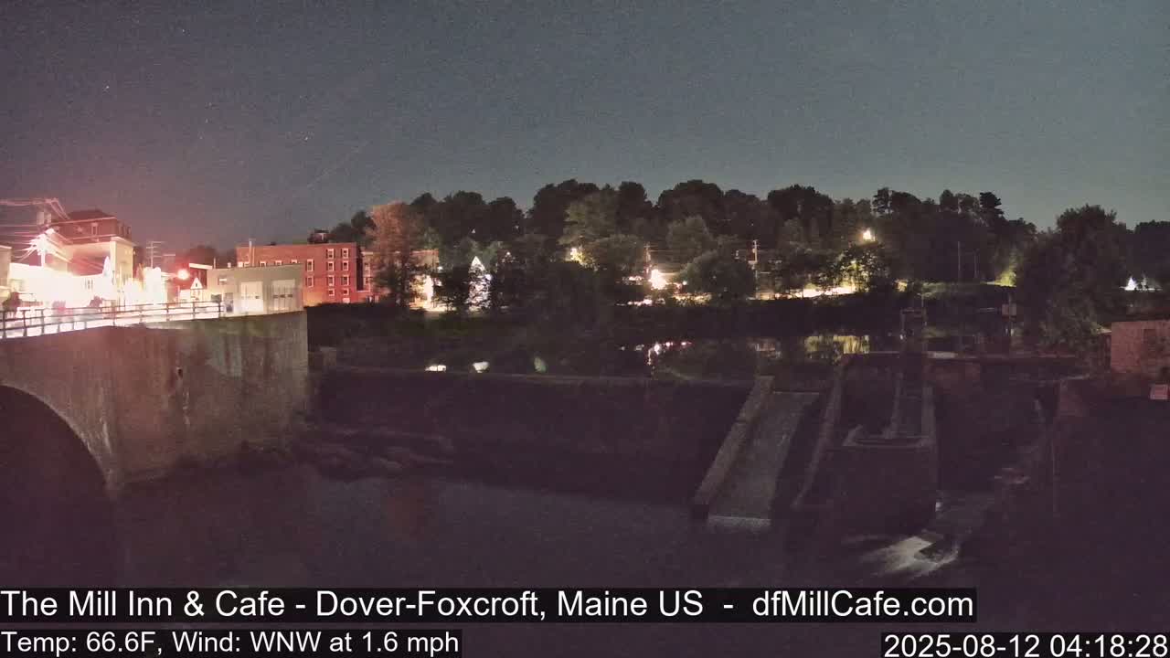 Mayo Mill Dam Live Cam  - Dover-Foxcroft, Maine , USA