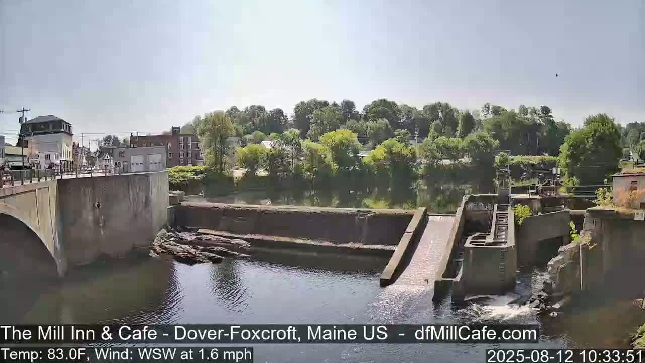 Mayo Mill Dam Live Cam  - Dover-Foxcroft, Maine , USA