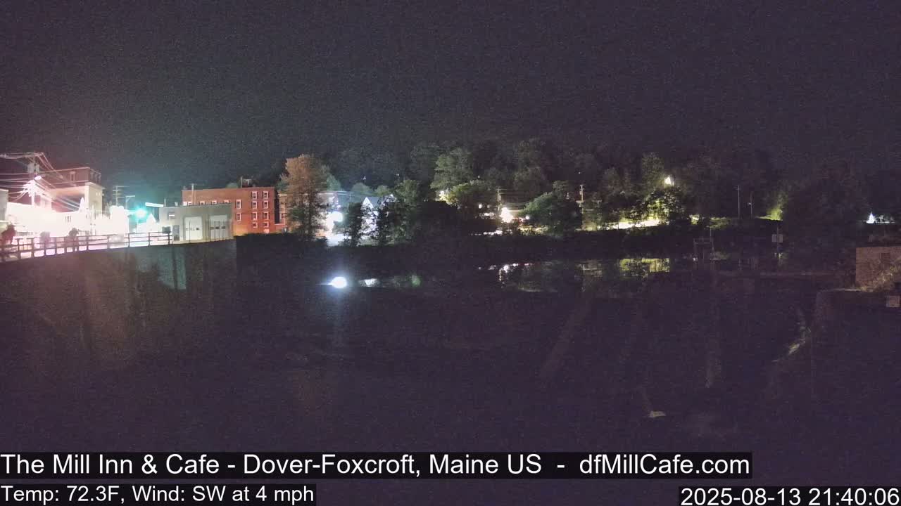 Mayo Mill Dam Live Cam  - Dover-Foxcroft, Maine , USA