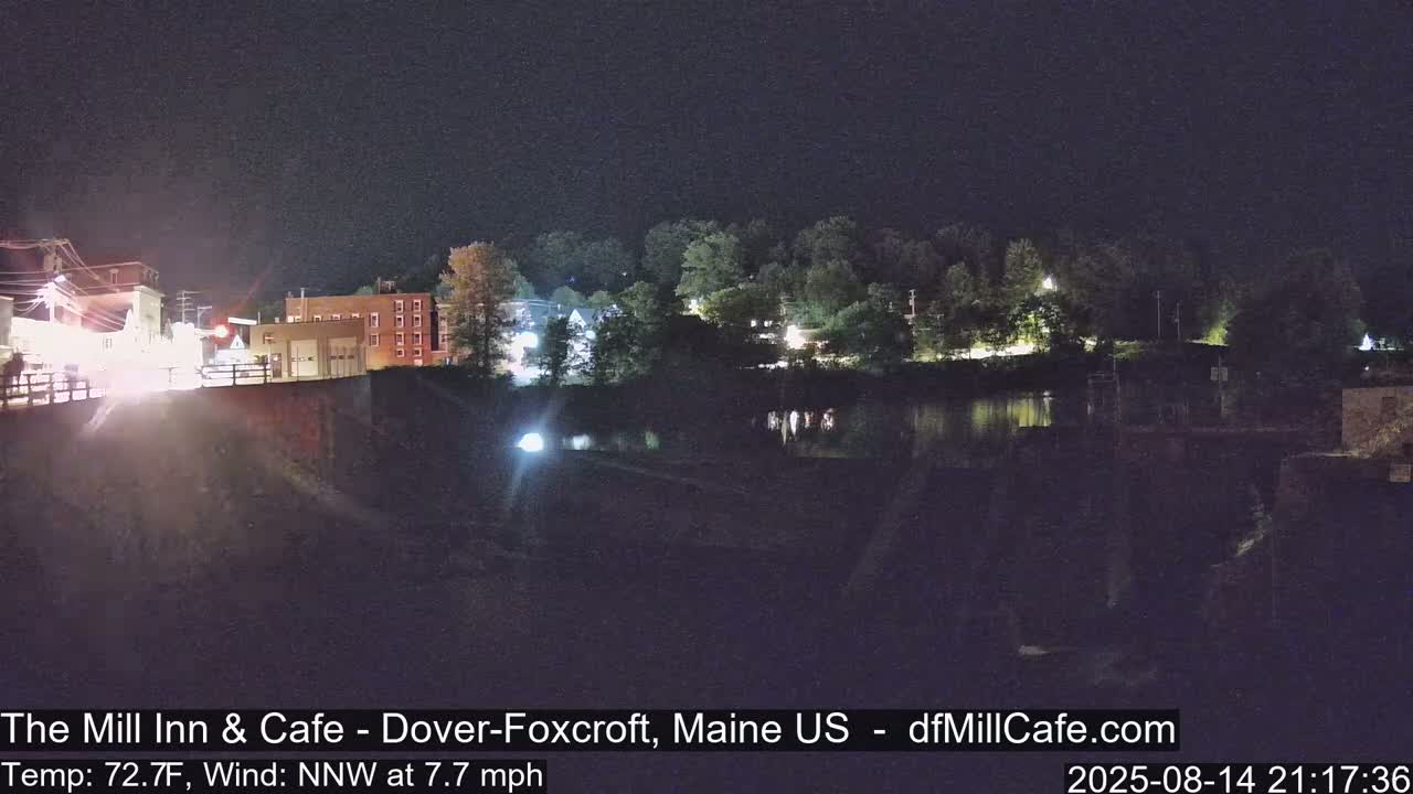 Mayo Mill Dam Live Cam  - Dover-Foxcroft, Maine , USA