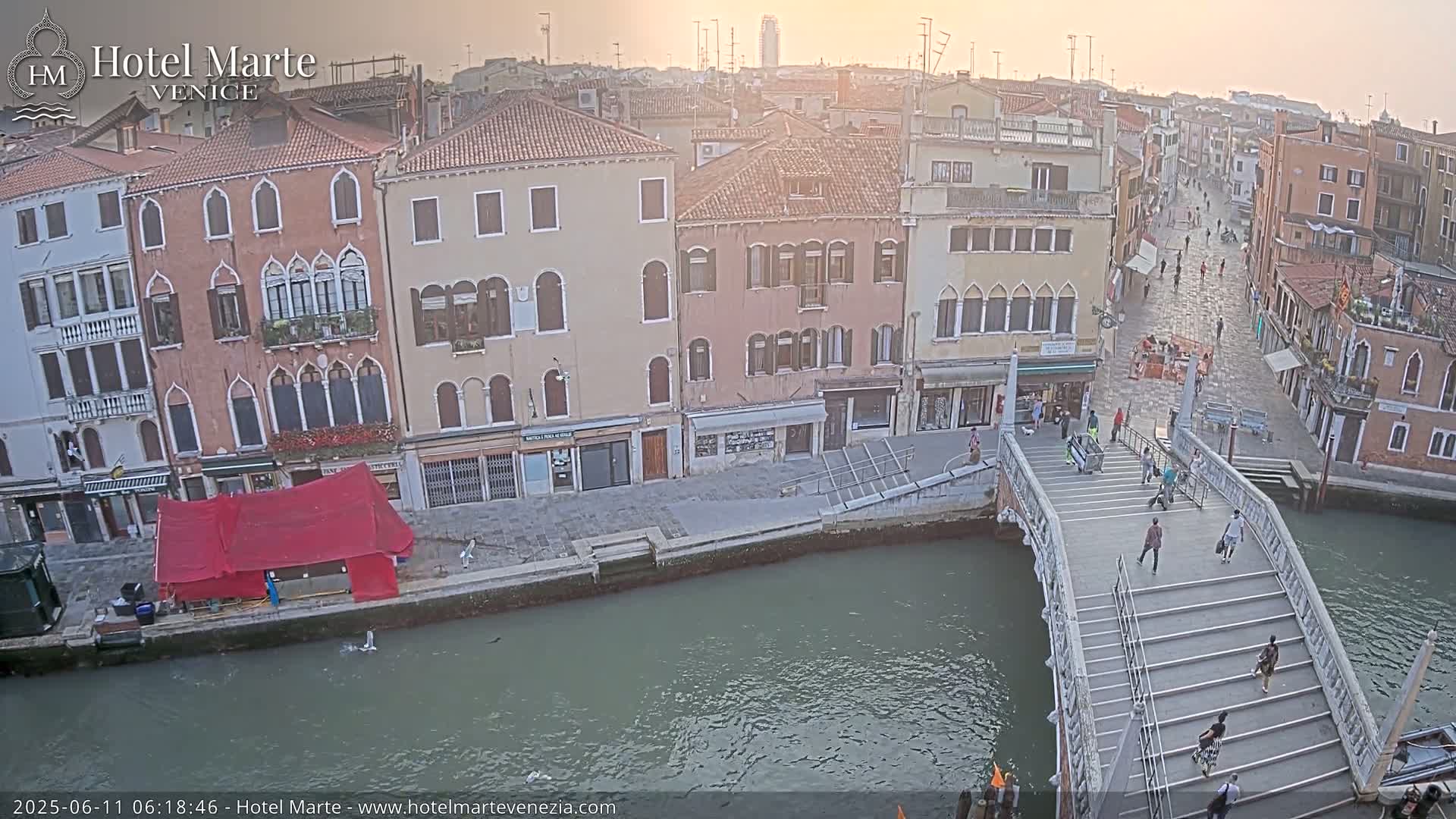 Venice , Ponte delle Guglie Bridge in Canal of Cannaregio - Venice, Veneto, Italy