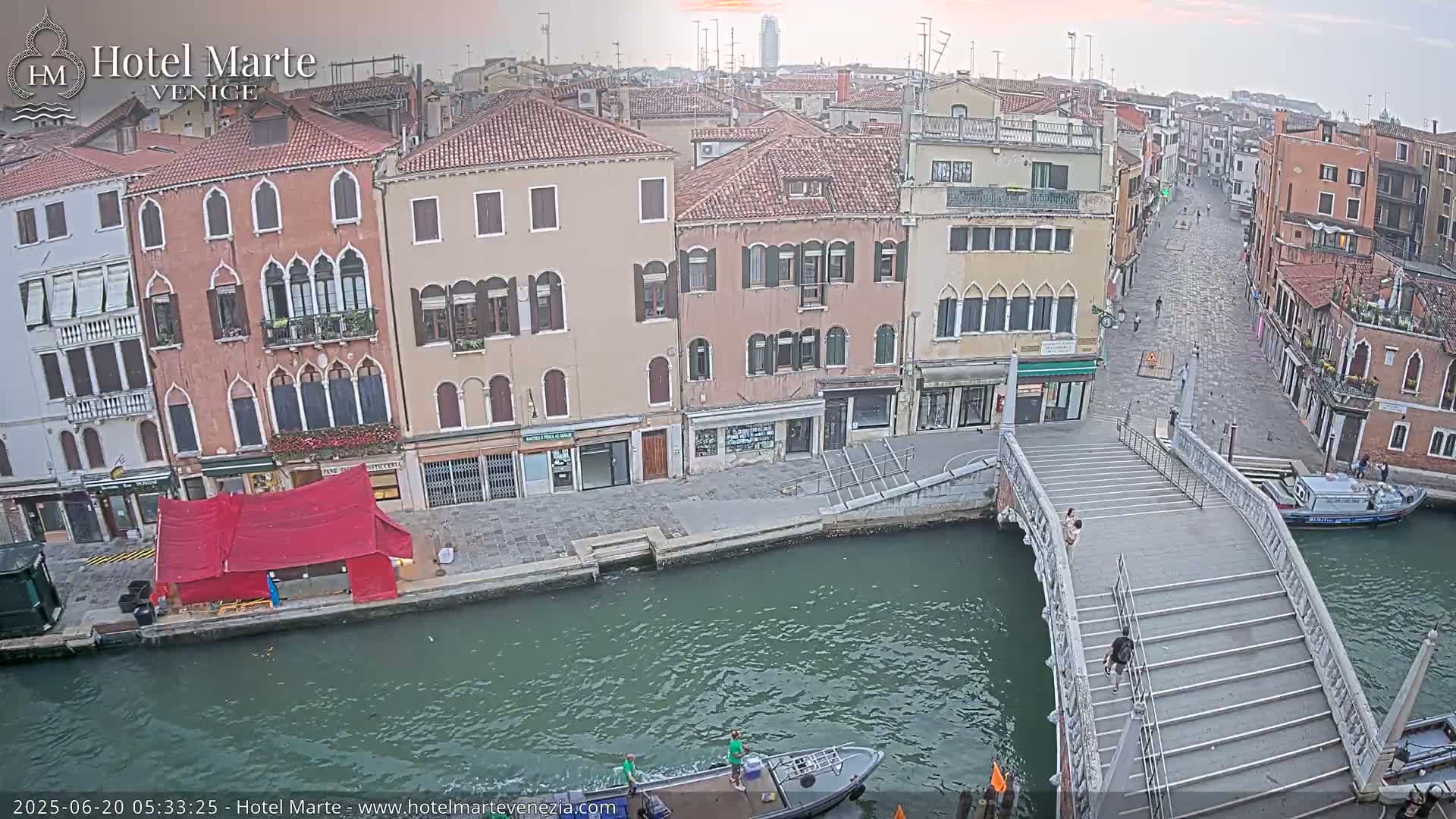 Venice , Ponte delle Guglie Bridge in Canal of Cannaregio - Venice, Veneto, Italy