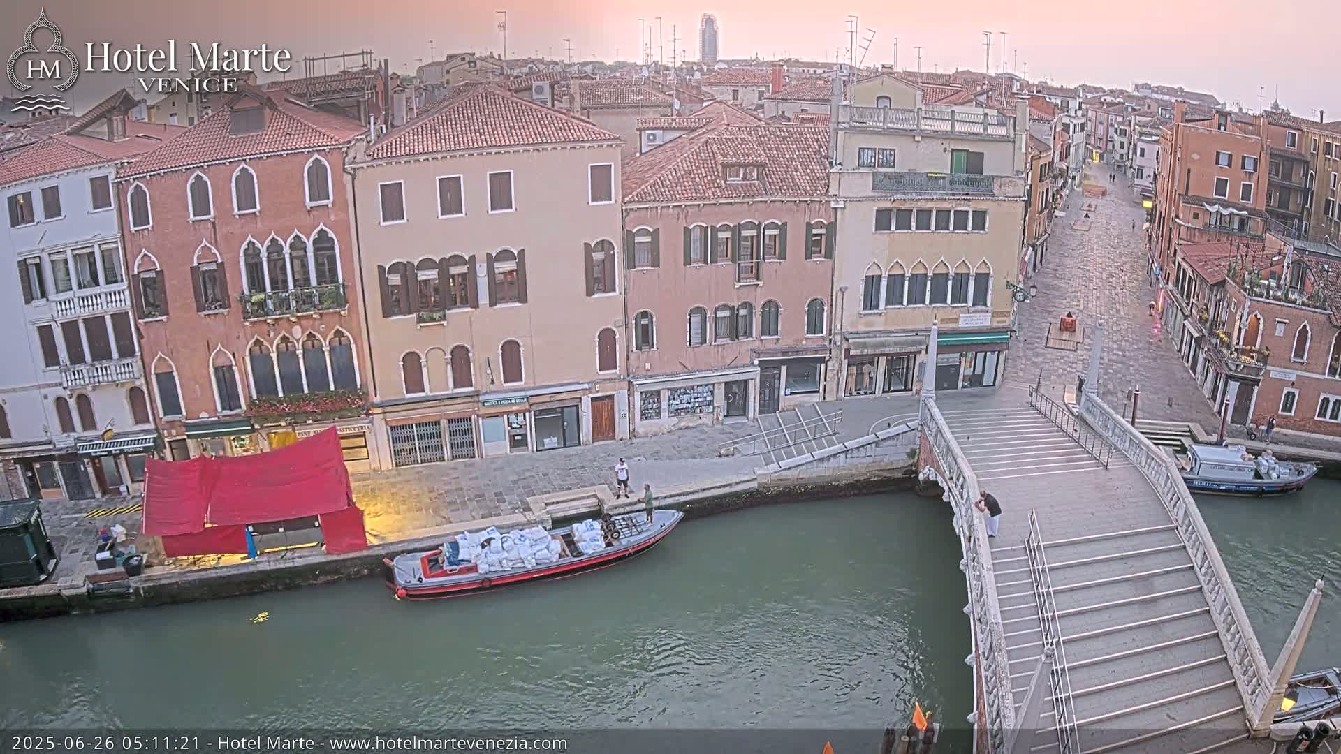 Venice , Ponte delle Guglie Bridge in Canal of Cannaregio - Venice, Veneto, Italy