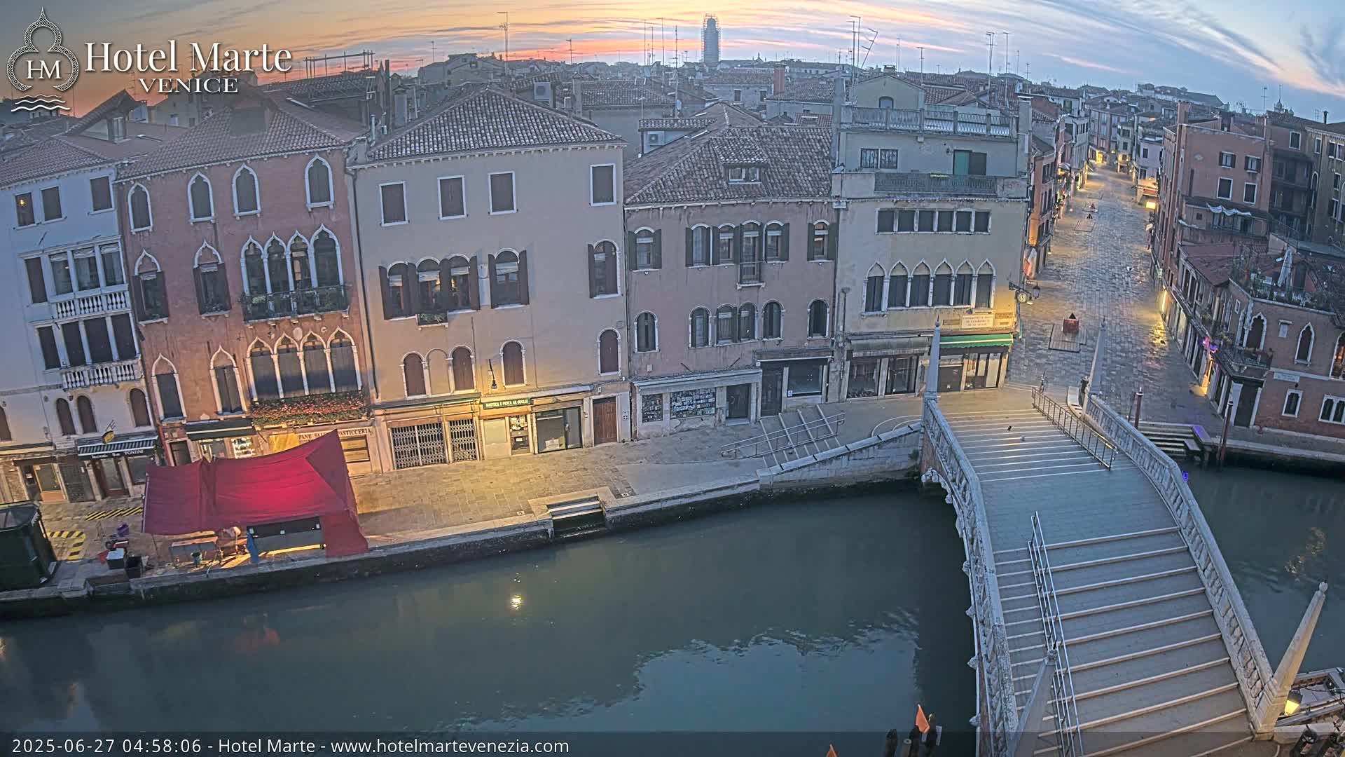 Venice , Ponte delle Guglie Bridge in Canal of Cannaregio - Venice, Veneto, Italy