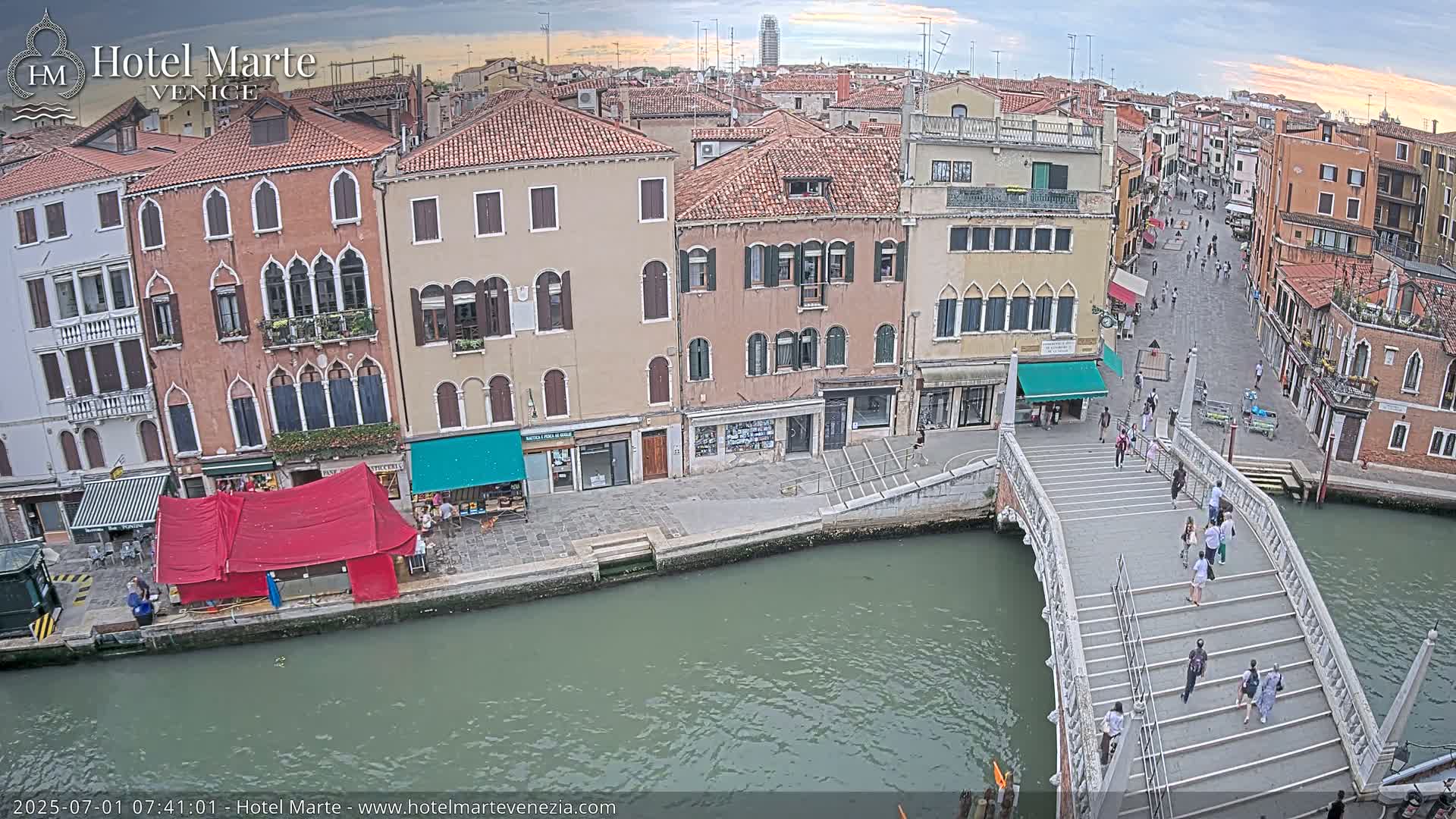 Venice , Ponte delle Guglie Bridge in Canal of Cannaregio - Venice, Veneto, Italy