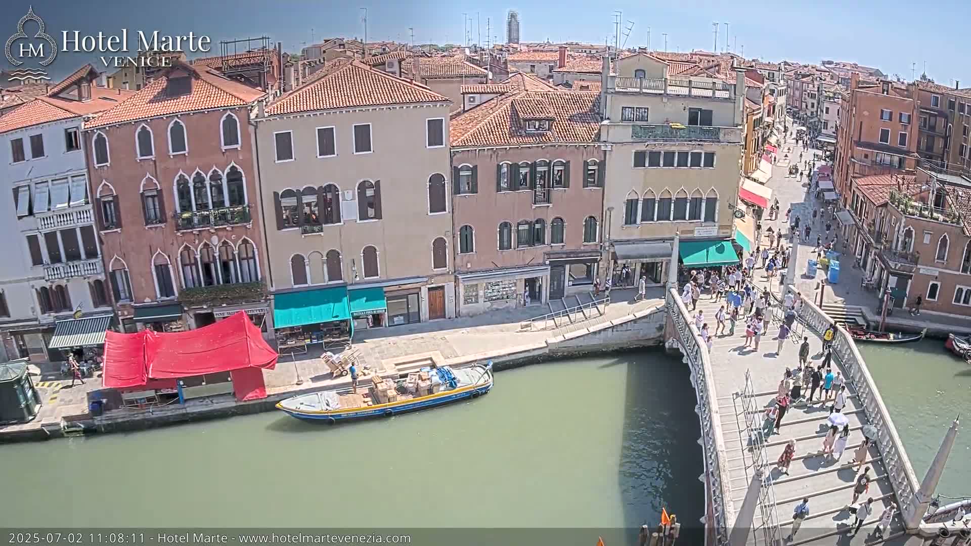 Venice , Ponte delle Guglie Bridge in Canal of Cannaregio - Venice, Veneto, Italy