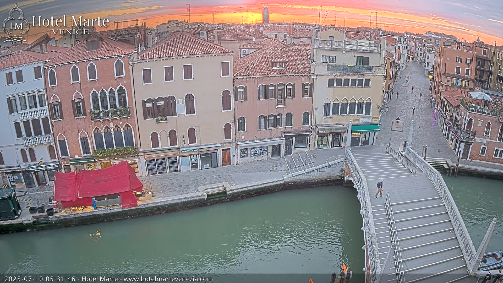 Venice , Ponte delle Guglie Bridge in Canal of Cannaregio - Venice, Veneto, Italy