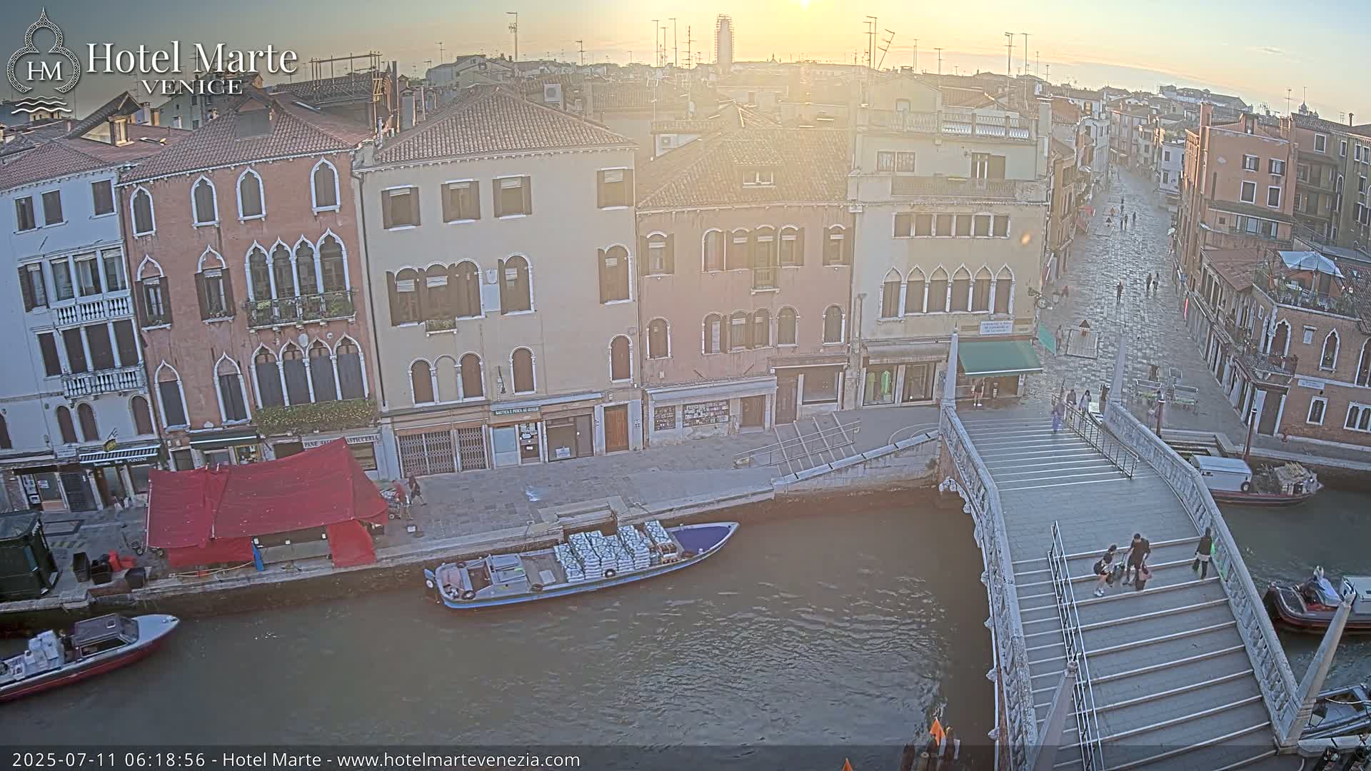 Venice , Ponte delle Guglie Bridge in Canal of Cannaregio - Venice, Veneto, Italy