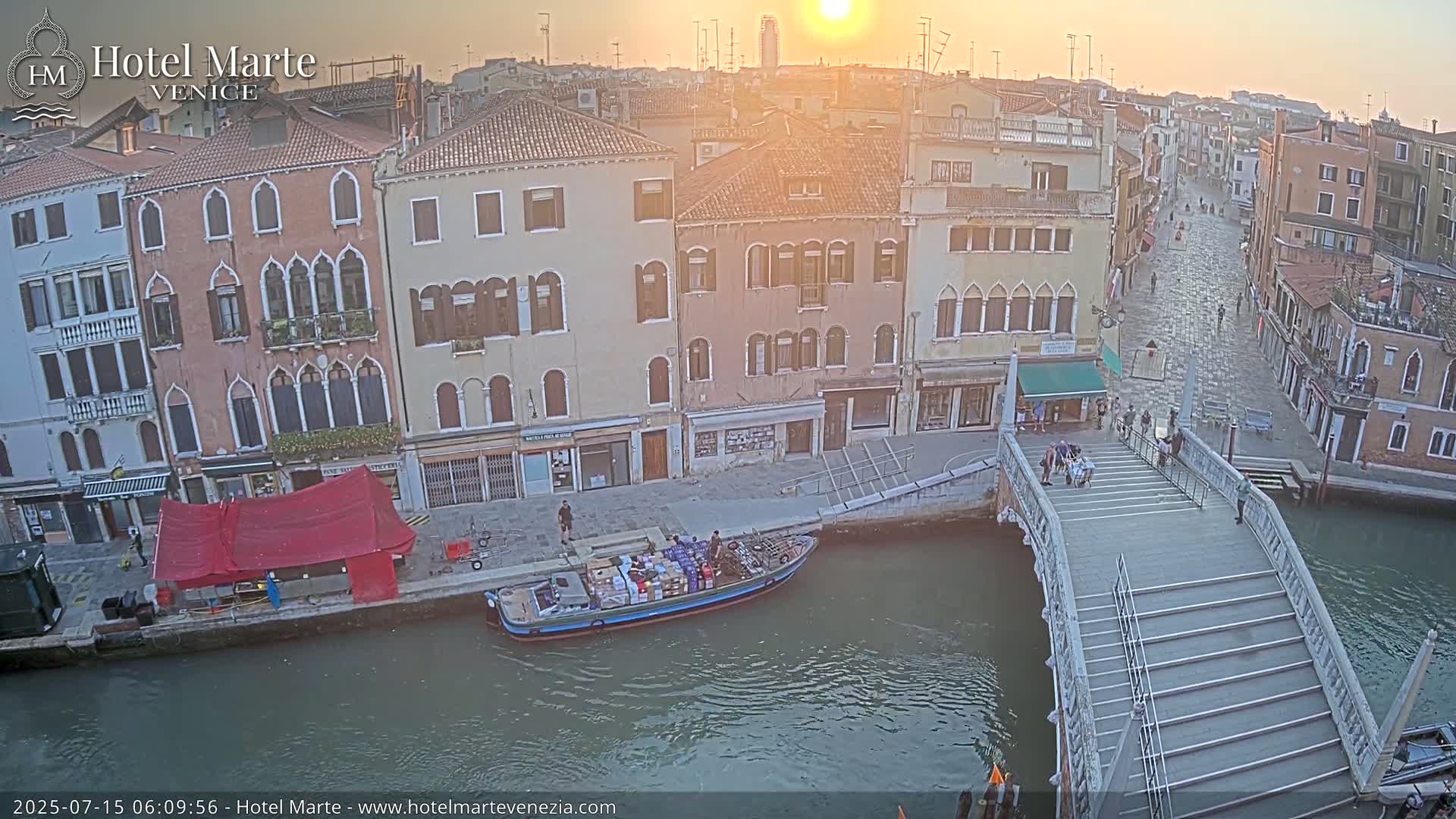 Venice , Ponte delle Guglie Bridge in Canal of Cannaregio - Venice, Veneto, Italy