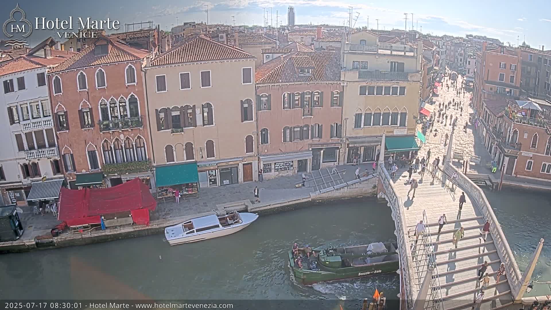 Venice , Ponte delle Guglie Bridge in Canal of Cannaregio - Venice, Veneto, Italy