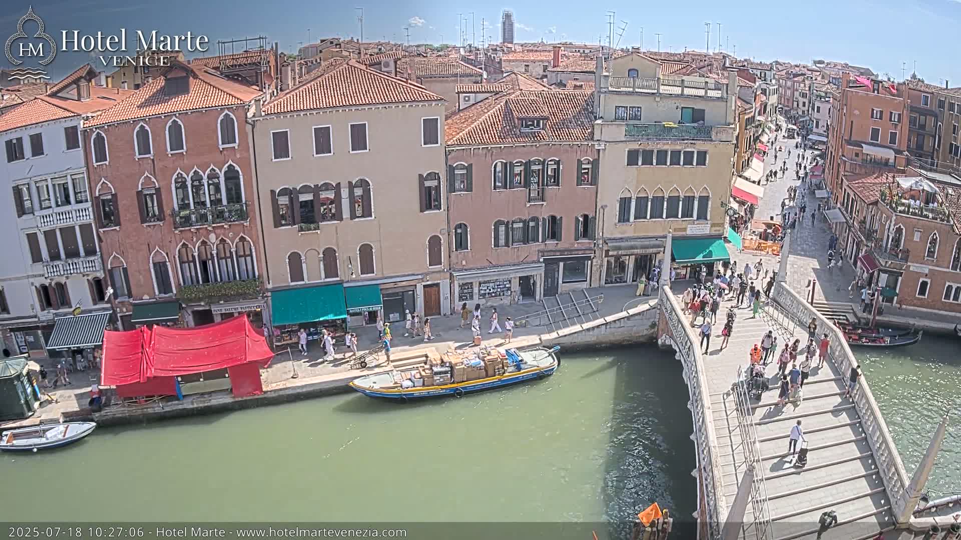 Venice , Ponte delle Guglie Bridge in Canal of Cannaregio - Venice, Veneto, Italy