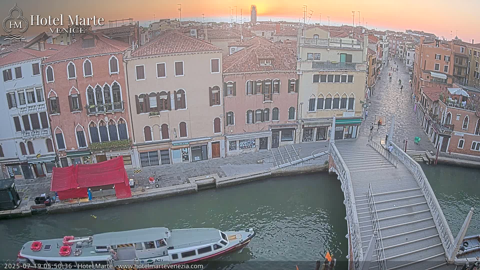 Venice , Ponte delle Guglie Bridge in Canal of Cannaregio - Venice, Veneto, Italy