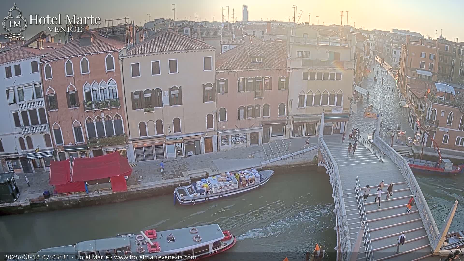 Venice , Ponte delle Guglie Bridge in Canal of Cannaregio - Venice, Veneto, Italy
