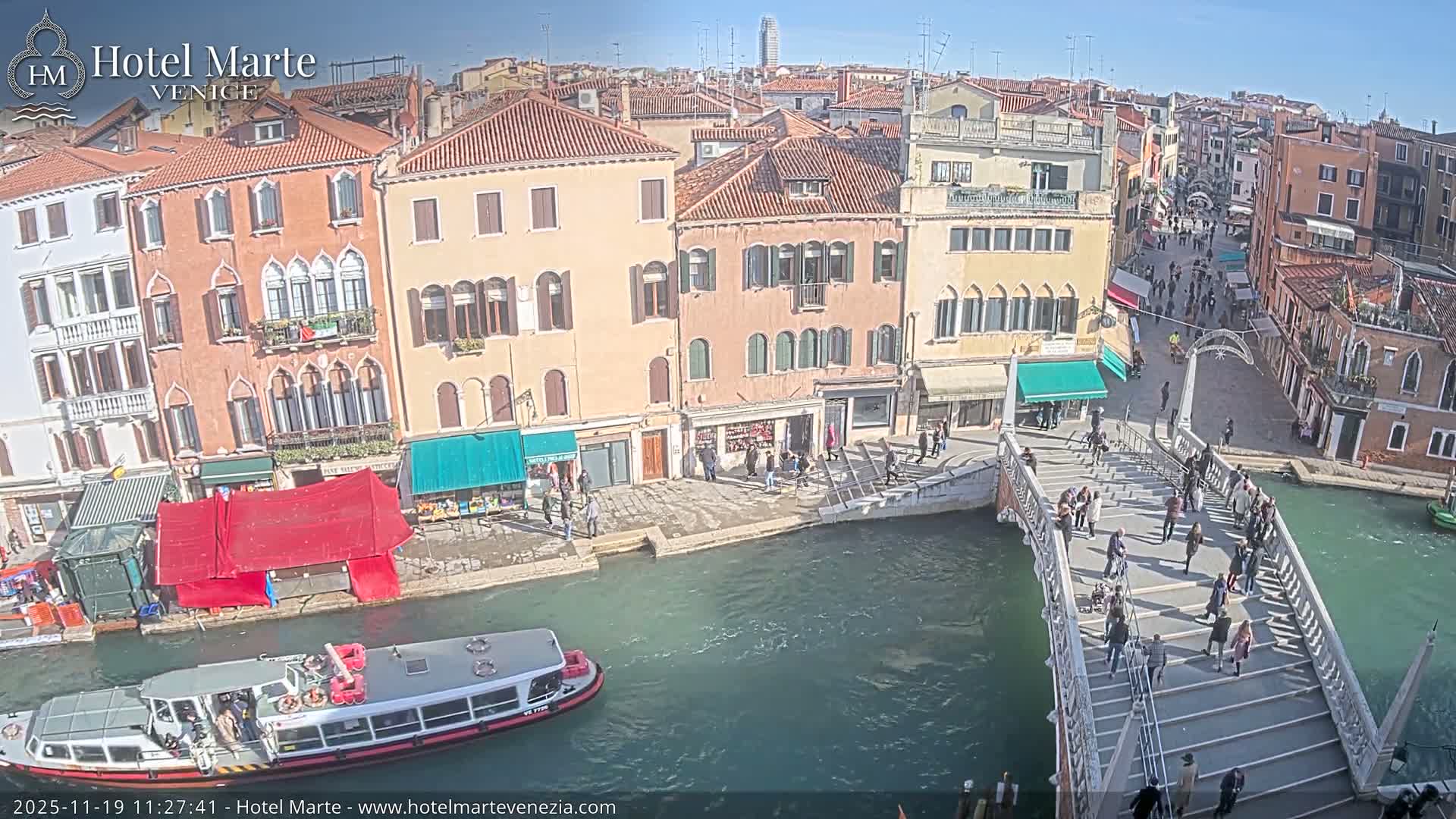 Venice , Ponte delle Guglie Bridge in Canal of Cannaregio - Venice, Veneto, Italy
