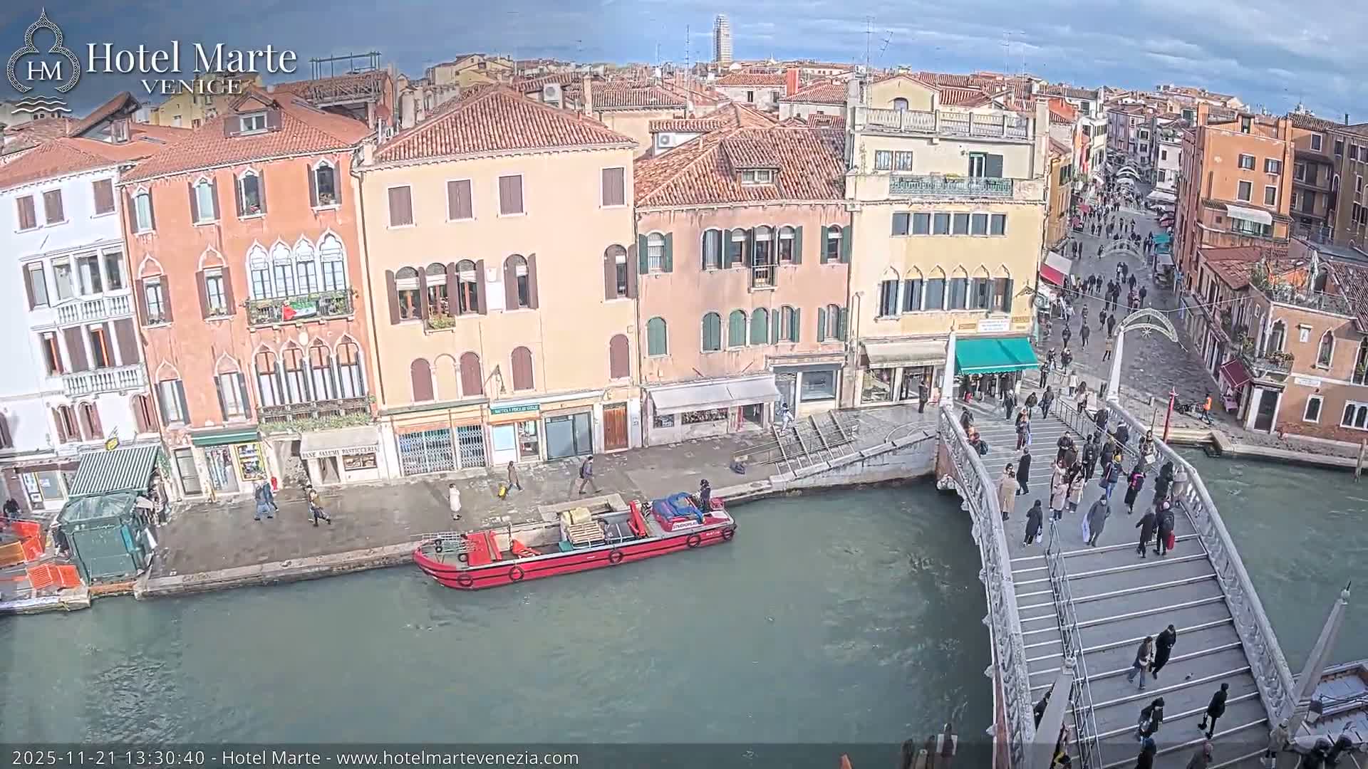 Venice , Ponte delle Guglie Bridge in Canal of Cannaregio - Venice, Veneto, Italy