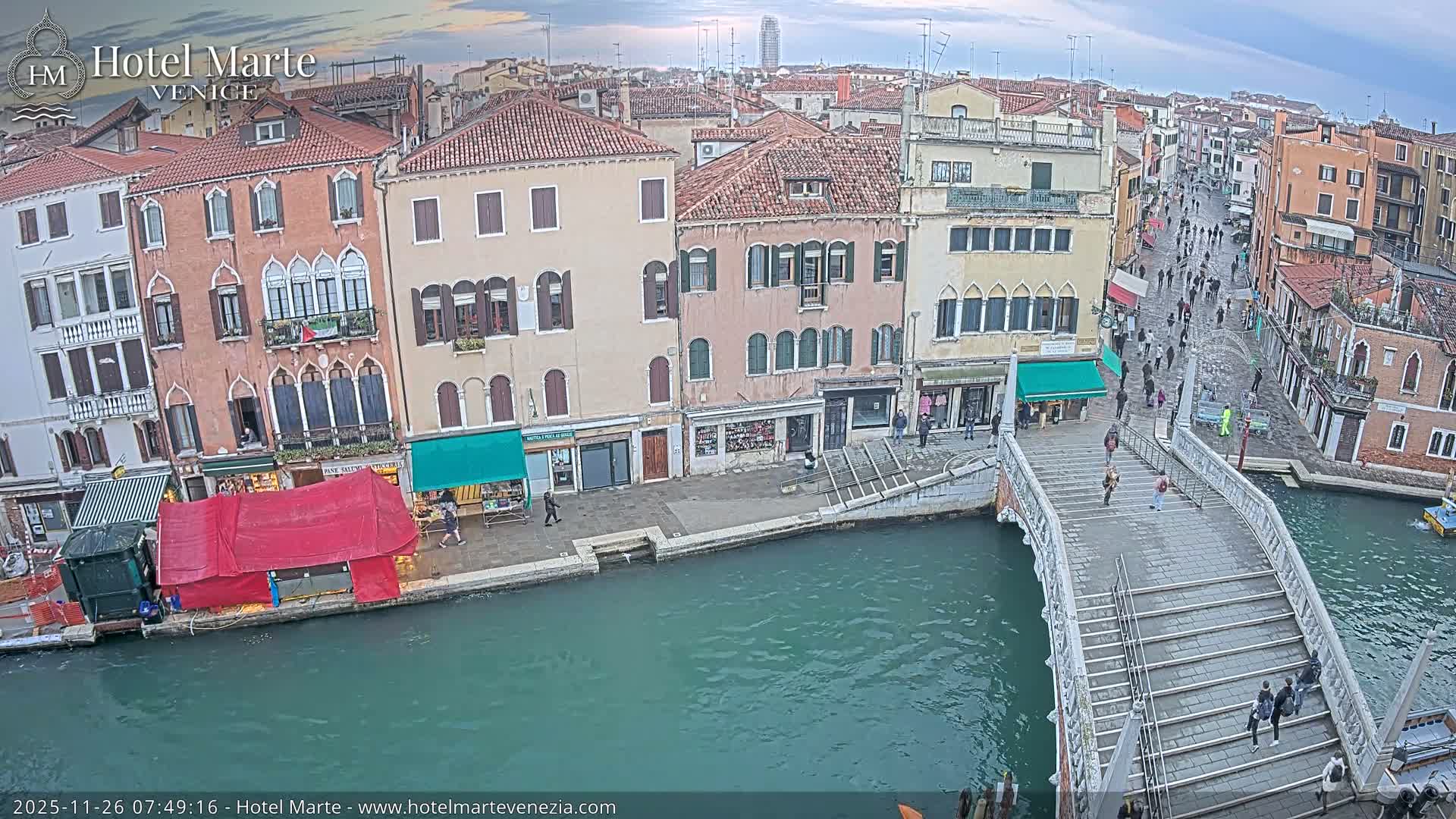 Venice , Ponte delle Guglie Bridge in Canal of Cannaregio - Venice, Veneto, Italy