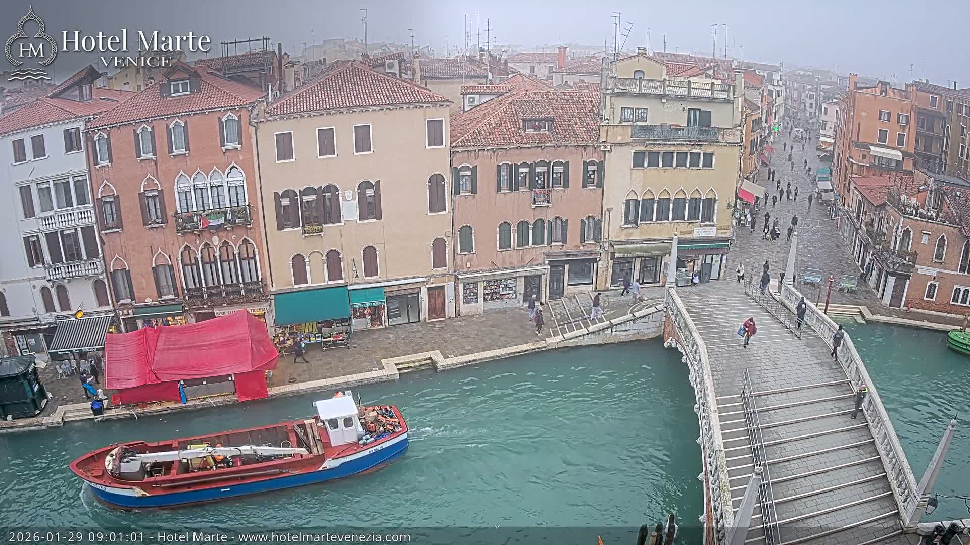 Venice , Ponte delle Guglie Bridge in Canal of Cannaregio - Venice, Veneto, Italy