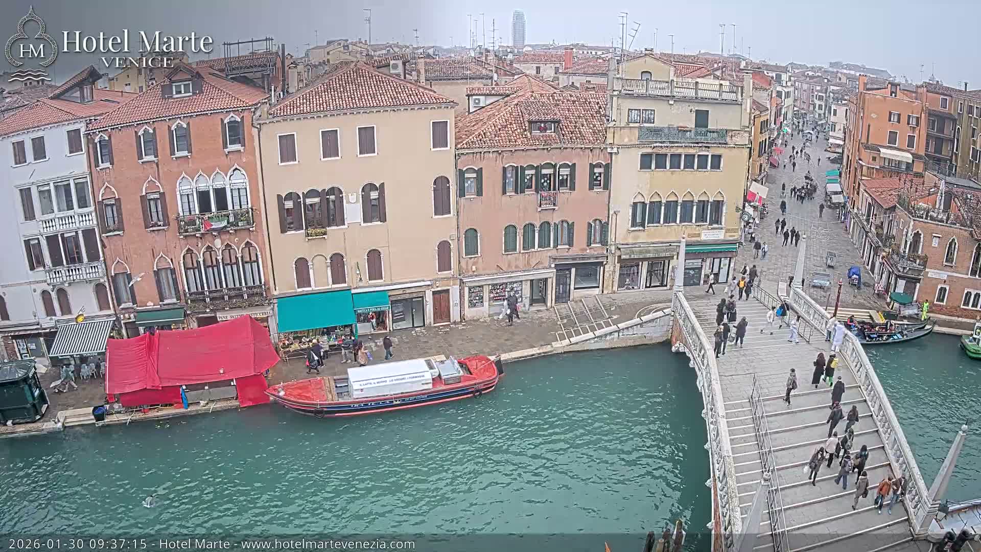 Venice , Ponte delle Guglie Bridge in Canal of Cannaregio - Venice, Veneto, Italy