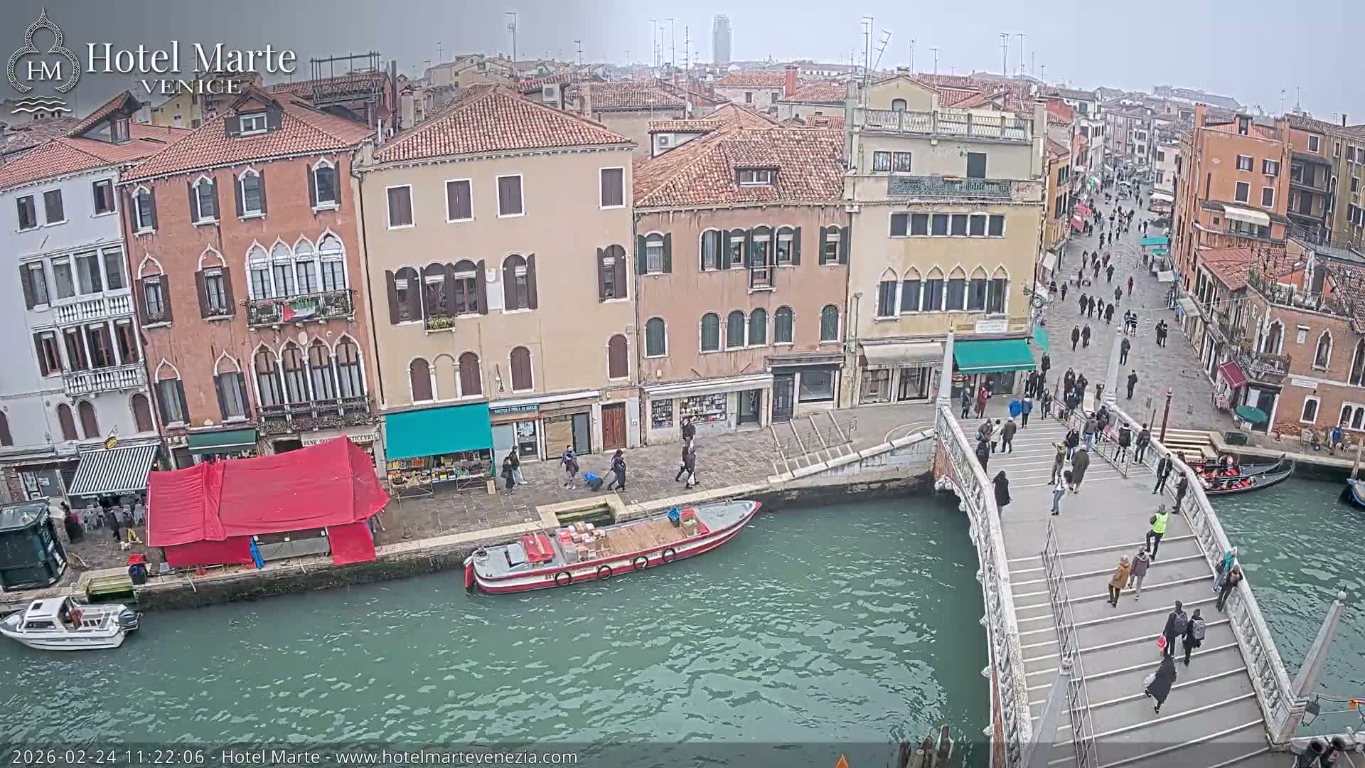 Venice , Ponte delle Guglie Bridge in Canal of Cannaregio - Venice, Veneto, Italy