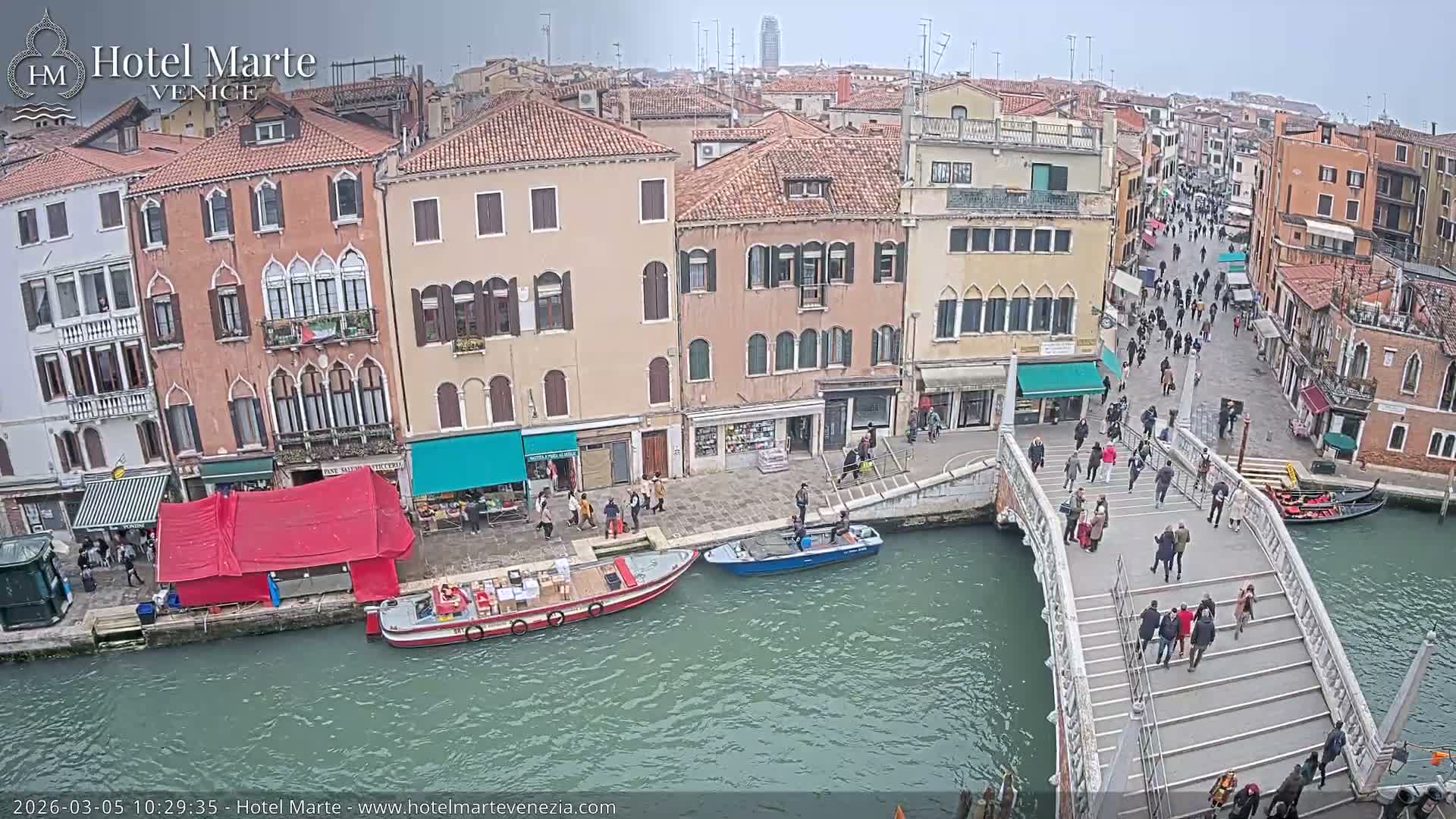 Venice , Ponte delle Guglie Bridge in Canal of Cannaregio - Venice, Veneto, Italy