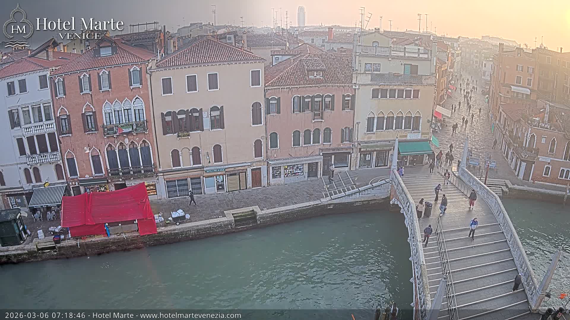 Venice , Ponte delle Guglie Bridge in Canal of Cannaregio - Venice, Veneto, Italy