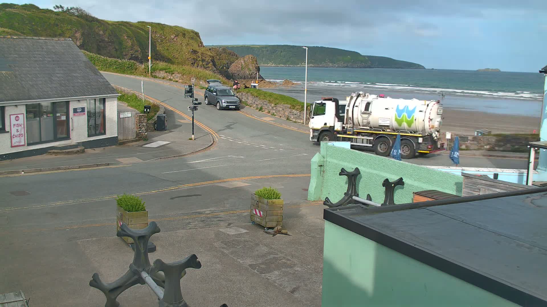Broad Haven, Beach West View Live Cam - The Havens, Pembrokeshire, Dyfed, Wales, United Kingdom