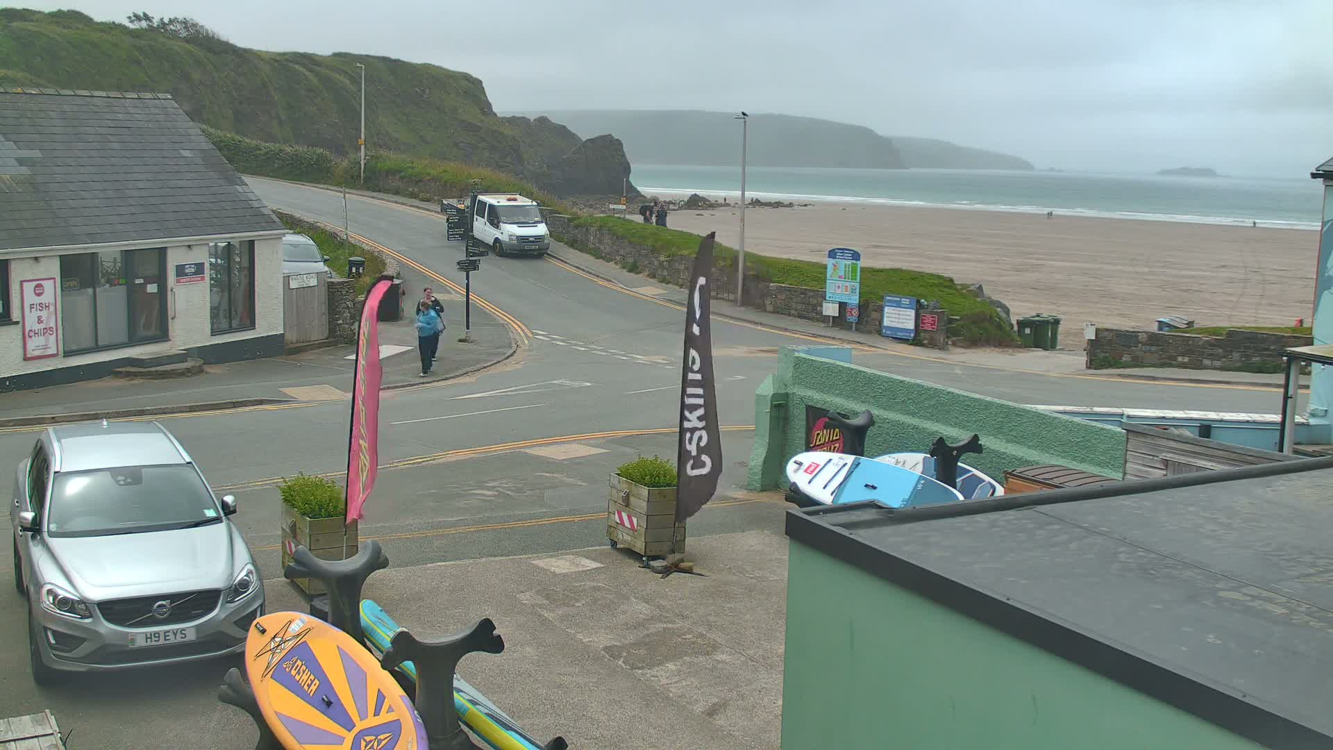 Broad Haven, Beach West View Live Cam - The Havens, Pembrokeshire, Dyfed, Wales, United Kingdom