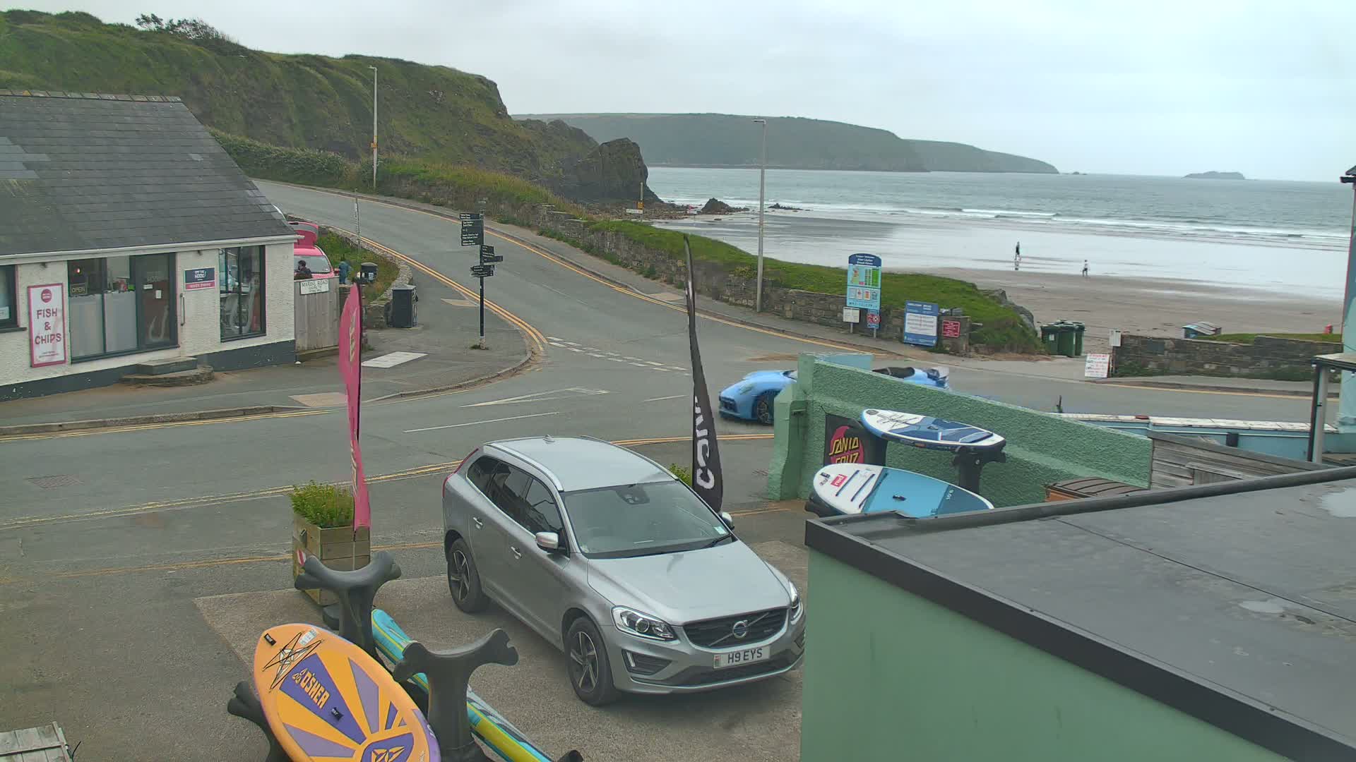 Broad Haven, Beach West View Live Cam - The Havens, Pembrokeshire, Dyfed, Wales, United Kingdom