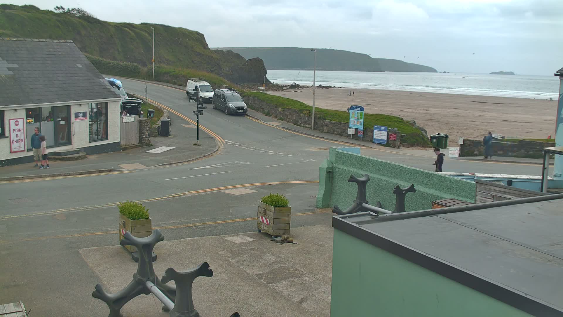Broad Haven, Beach West View Live Cam - The Havens, Pembrokeshire, Dyfed, Wales, United Kingdom