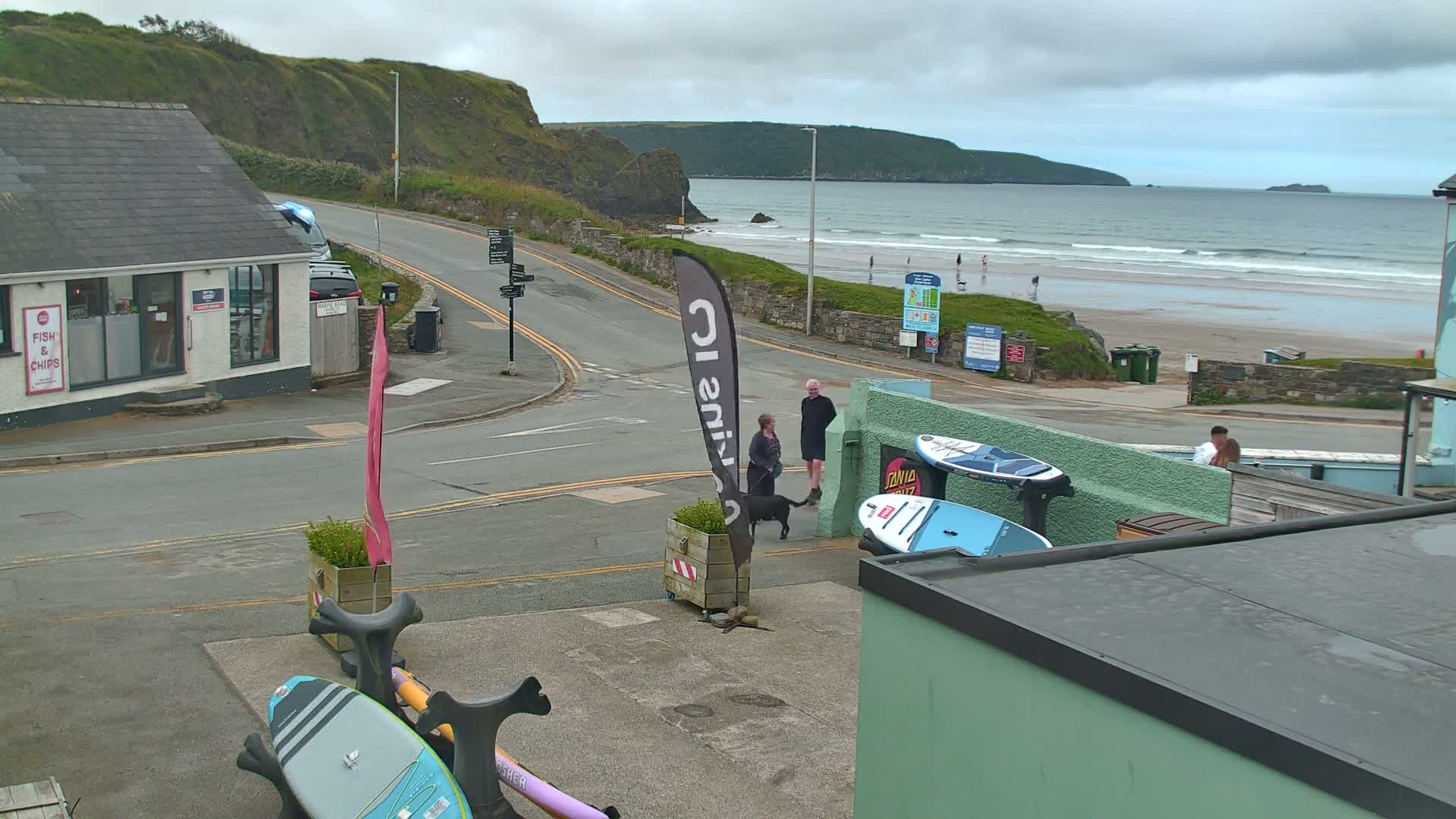 Broad Haven, Beach West View Live Cam - The Havens, Pembrokeshire, Dyfed, Wales, United Kingdom