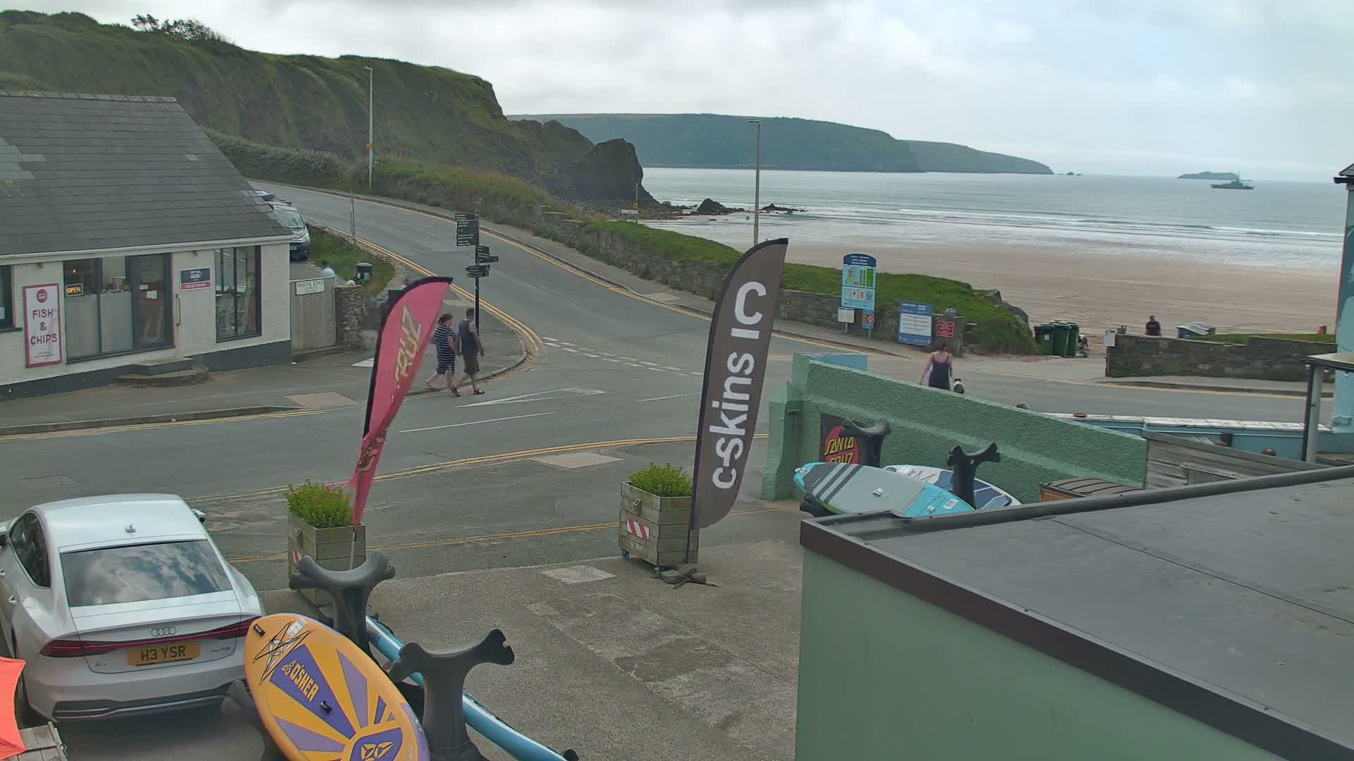 Broad Haven, Beach West View Live Cam - The Havens, Pembrokeshire, Dyfed, Wales, United Kingdom