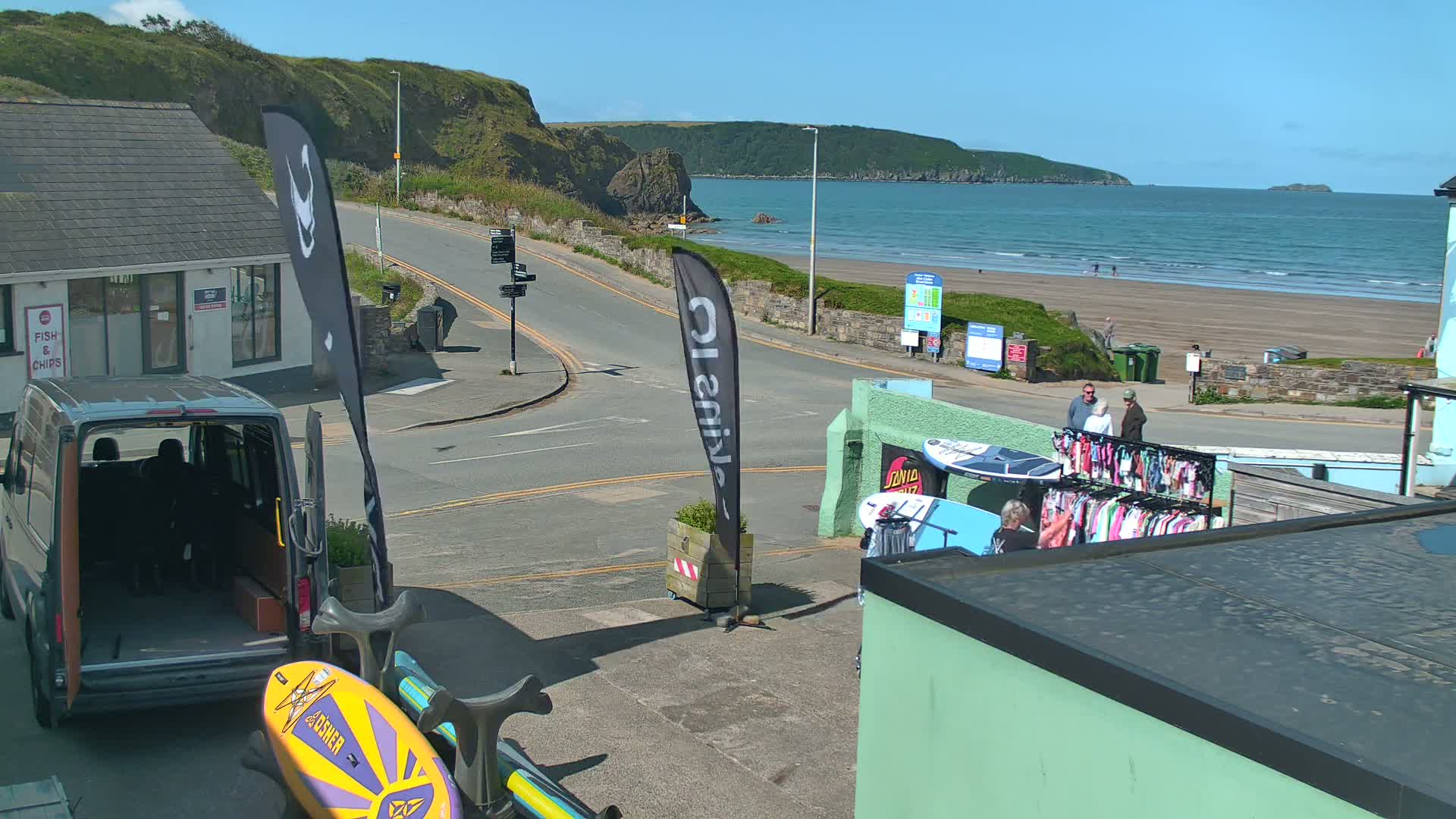 Broad Haven, Beach West View Live Cam - The Havens, Pembrokeshire, Dyfed, Wales, United Kingdom